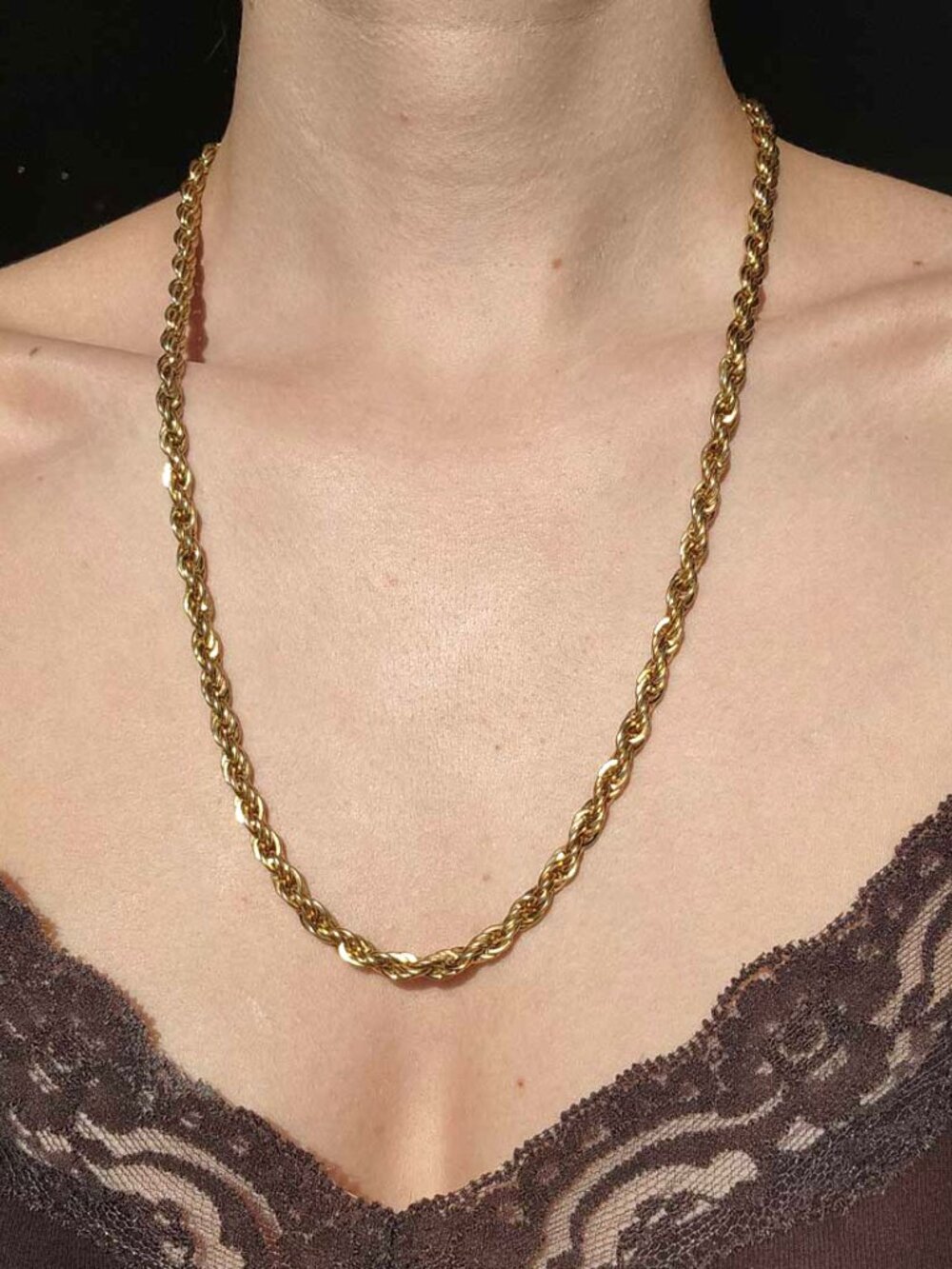24 inch thick gold rope chain
